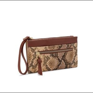 Brown Snake print wallet clutch. New!